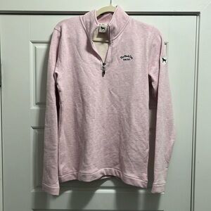Baby pink black dog quarter zip